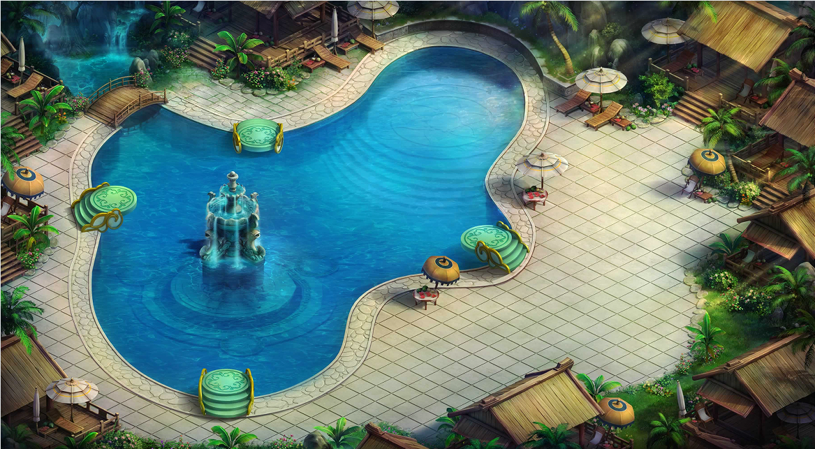 泳池派对-衣服+地图配套